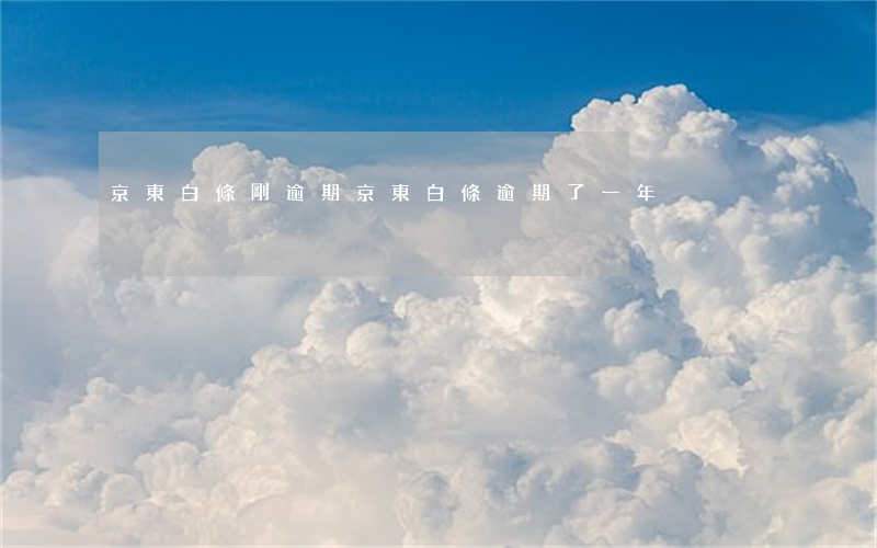 京東白條剛逾期(京東白條逾期了一年)