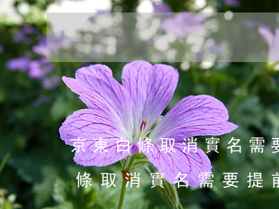 京東白條取消實名需要提前還款嗎-京東白條取消實名需要提前還款嗎安全嗎