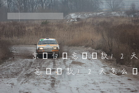 京東白條忘記還款12天怎么辦-京東白條忘記還款12天怎么辦呢