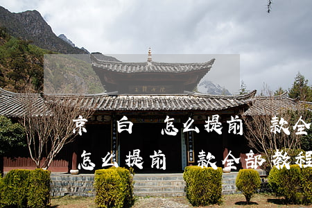京東白條怎么提前還款全部教程-京東白條怎么提前還款全部教程啊