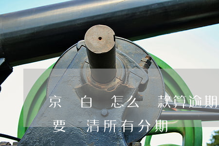 京東白條怎么還款算逾期(京東白條逾期多久要還清所有分期賬單)