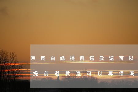 京東白條提前還款還可以再借嗎-京東白條提前還款還可以再借嗎安全嗎