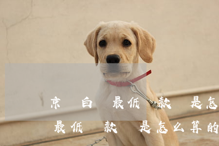 京東白條最低還款額是怎么算的-京東白條最低還款額是怎么算的啊