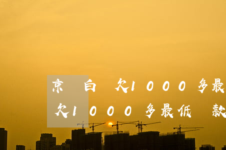 京東白條欠1000多最低還款-京東白條欠1000多最低還款多少