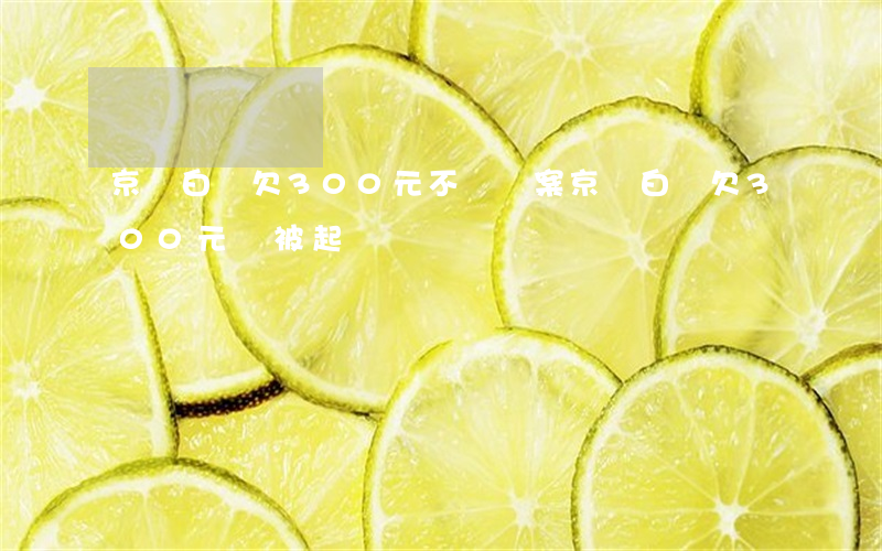 京東白條欠300元不還報案(京東白條欠300元會被起訴嗎)