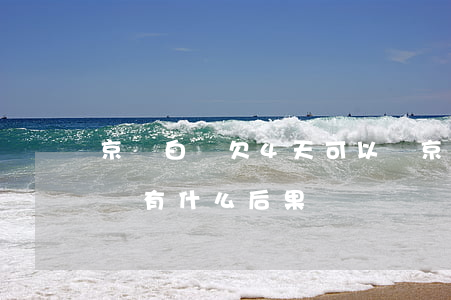 京東白條欠4天可以嗎(京東白條逾期4天了會有什么后果?)