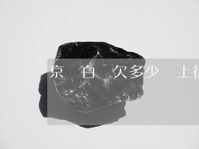 京東白條欠多少會上征信