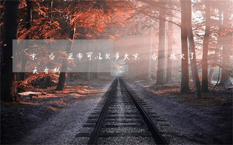 京東白條正?？梢郧范嗑?京東白條拖欠了幾天有影響嗎)
