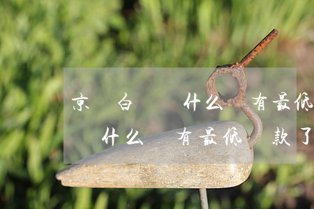 京東白條為什么沒有最低還款了-京東白條為什么沒有最低還款了呢