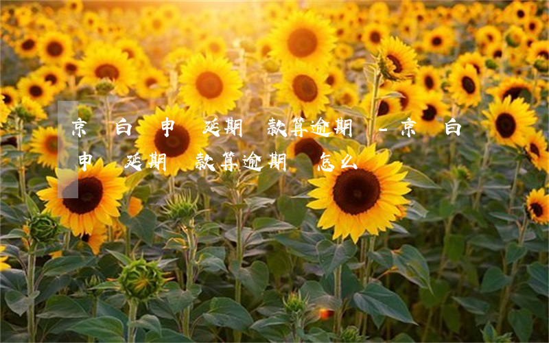 京東白條申請延期還款算逾期嗎-京東白條申請延期還款算逾期嗎怎么辦
