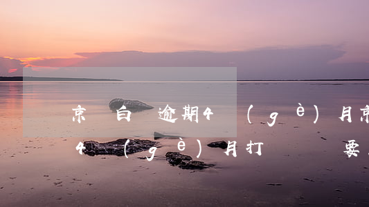 京東白條逾期4個(gè)月(京東白條逾期4個(gè)月打電話說要上門取證)