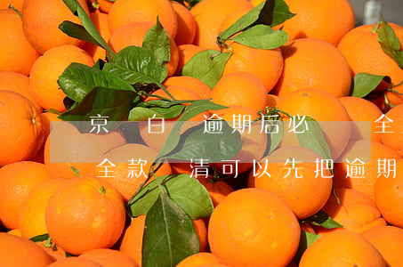 京東白條逾期后必須還全款么(京東白條要求全款還清可以先把逾期還了嗎)