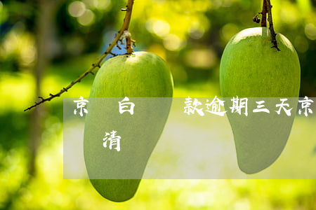京東白條還款逾期三天（京東白條逾期5天內還清）