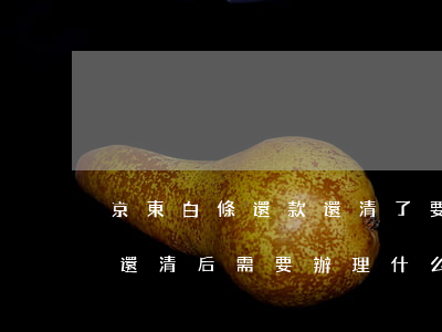 京東白條還款還清了要做什么嗎-京東白條還清后需要辦理什么手續(xù)