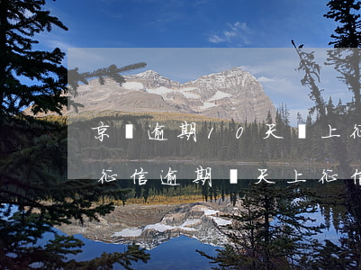 京東逾期10天會上征信嗎(京東逾期多久上征信?逾期幾天上征信)