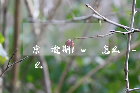京東逾期1w會怎么樣-京東逾期1w會怎么樣
