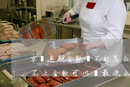 京東逾期全款還不起怎么辦(京東逾期幾天還不上全款可以還最低么)