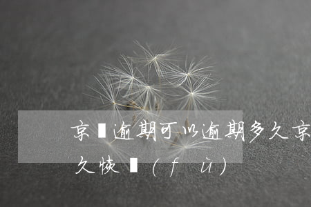 京東逾期可以逾期多久(京東逾期可以逾期多久恢復(fù))