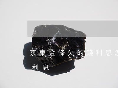 京東金條欠的錢利息怎么辦(京東金條怎么收利息)