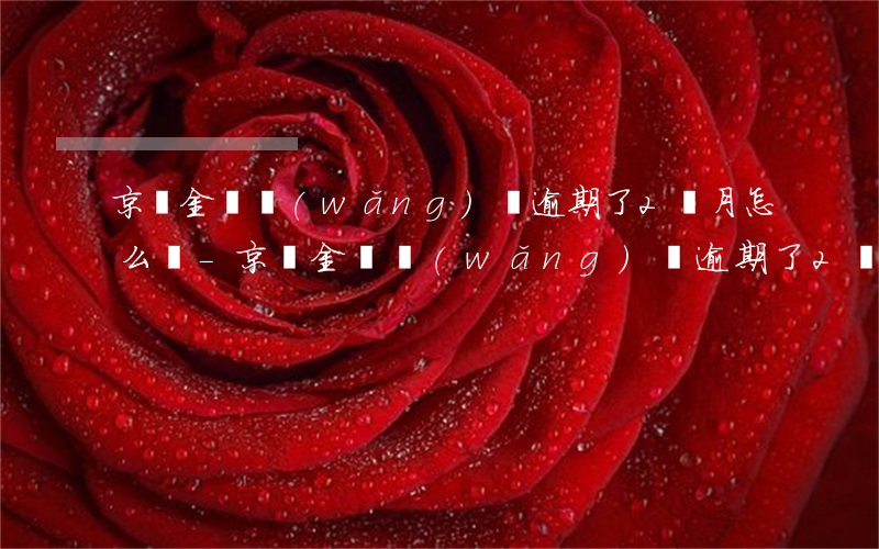 京東金條網(wǎng)貸逾期了2個月怎么辦-京東金條網(wǎng)貸逾期了2個月怎么辦呢