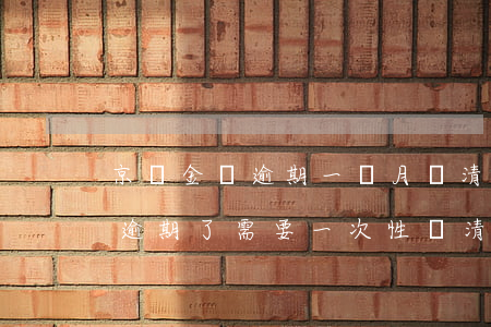 京東金條逾期一個月還清逾期部分(京東金條逾期了需要一次性結清所有還款嗎)