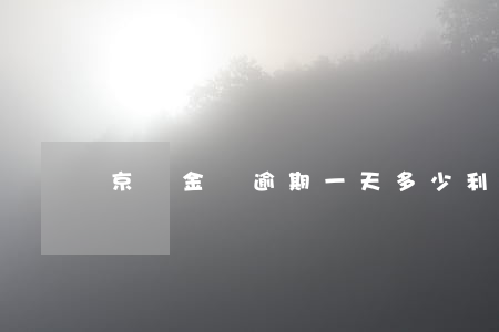 京東金條逾期一天多少利息