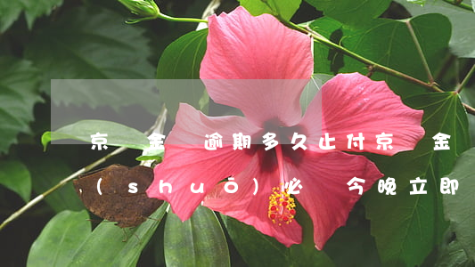 京東金條逾期多久止付 京東金條逾期8天說(shuō)必須今晚立即還款