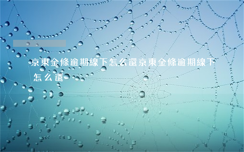 京東金條逾期線下怎么還 京東金條逾期線下怎么還