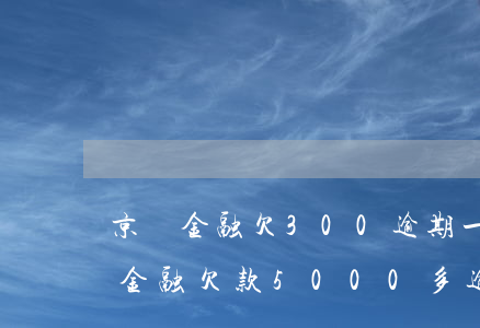 京東金融欠300逾期一個(gè)月(京東金融欠款5000多逾期了一個(gè)月了怎么辦)