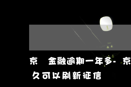 京東金融逾期一年多-京東金融逾期一年多久可以刷新征信