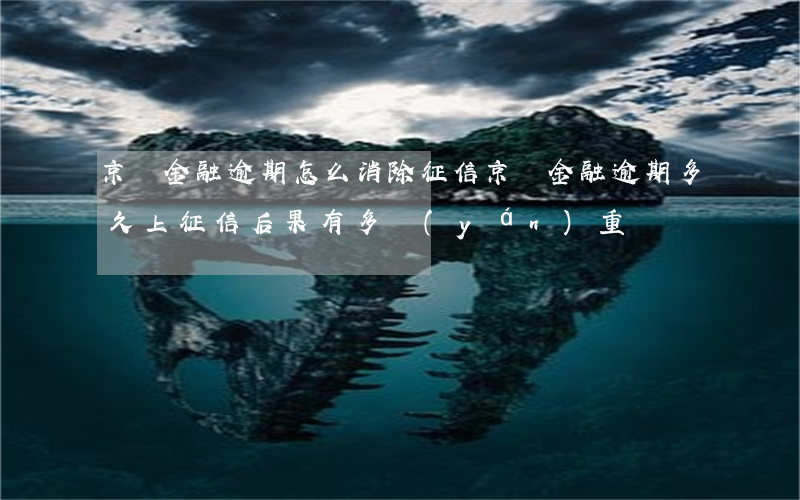 京東金融逾期怎么消除征信(京東金融逾期多久上征信后果有多嚴(yán)重)