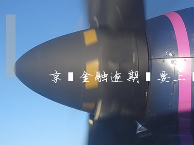 京東金融逾期說要上門