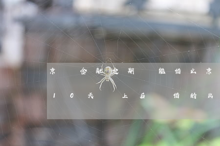 京東金融逾期還能借么(京東金融如果逾期了10天,還上后還借的出來嗎)