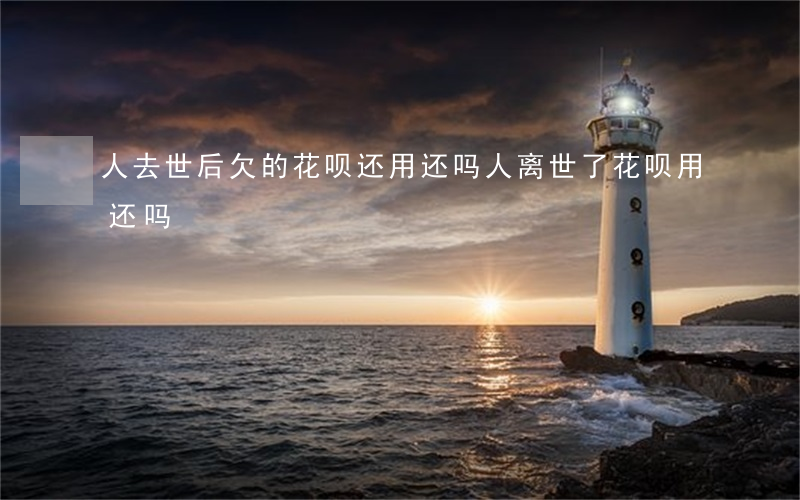 人去世后欠的花呗还用还吗(人离世了花呗用还吗)