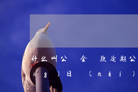 什么叫公積金還款逾期(公積金還款當(dāng)日沒(méi)扣成功,造成逾期)