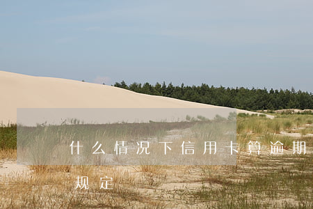 什么情况下信用卡算逾期（信用卡逾期的相关规定）