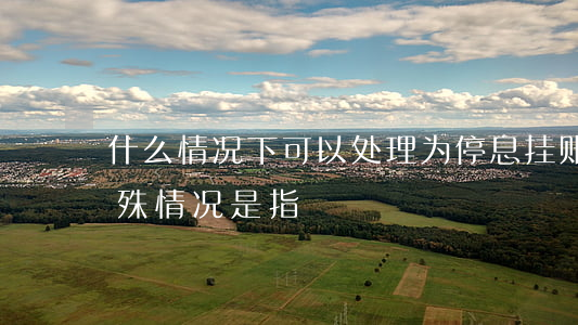什么情况下可以处理为停息挂账(停息挂账特殊情况是指)