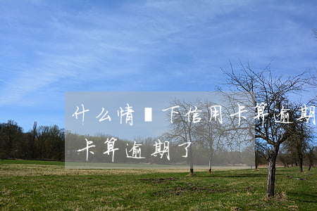 什么情況下信用卡算逾期-什么情況下信用卡算逾期了