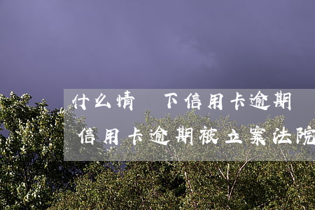 什么情況下信用卡逾期會(huì)被起訴（信用卡逾期被立案法院還會(huì)調(diào)節(jié)嗎）