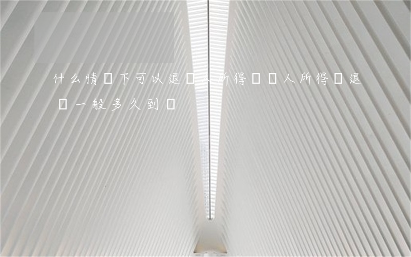 什么情況下可以退個人所得稅（個人所得稅退稅一般多久到賬）