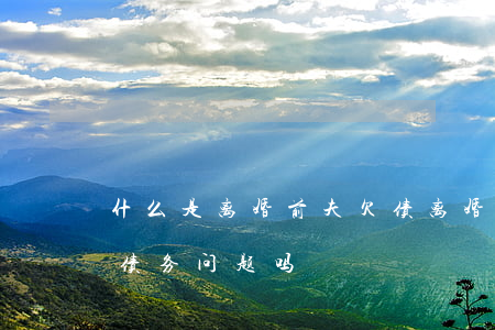 什么是离婚前夫欠债(离婚了还要承担前夫的债务问题吗)
