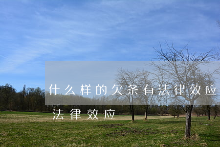 什么样的欠条有法律效应(什么样的欠条才有法律效应)