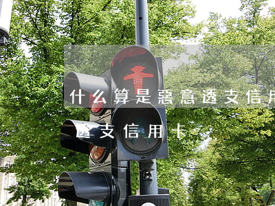 什么算是惡意透支信用卡(什么情況屬于惡意透支信用卡)