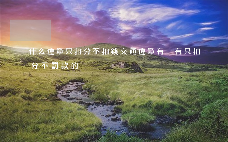 什么違章只扣分不扣錢(交通違章有沒有只扣分不罰款的)