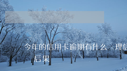 今年的信用卡逾期有什么處理（信用卡逾期上報后果）