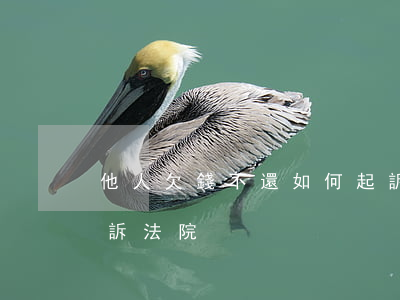 他人欠錢不還如何起訴(他人欠錢不還如何起訴法院)