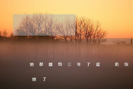 他都離婚三年了還沒追你(她離婚了我可以追她了)