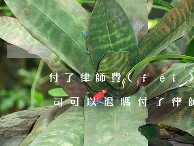 付了律師費(fèi)還沒(méi)打官司可以退嗎(付了律師費(fèi)還沒(méi)打官司可以退嗎)