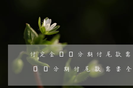 付定金選擇分期付尾款需要全款嘛-付定金選擇分期付尾款需要全款嘛
