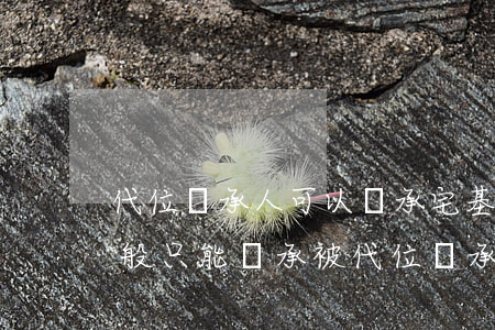 代位繼承人可以繼承宅基地嗎(代位繼承人一般只能繼承被代位繼承人有權(quán)繼承)